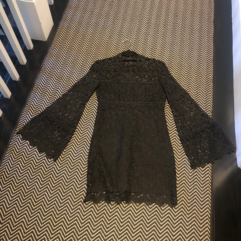 Bardot Bell Sleeve Mini Dress